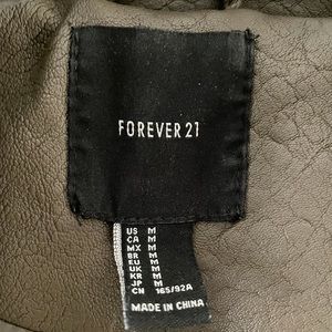 Faux leather motorcycle style jacket